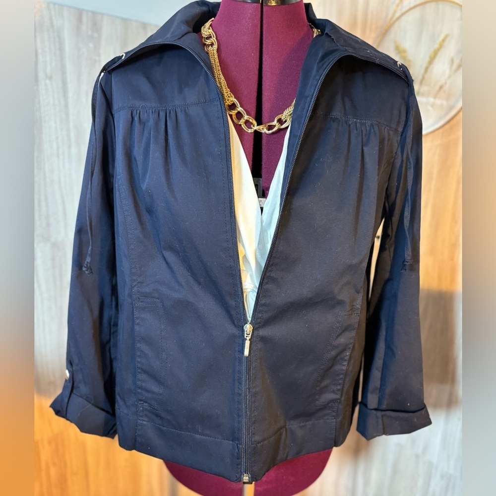 Studio Works Navy Zip-Front Utility Jacket